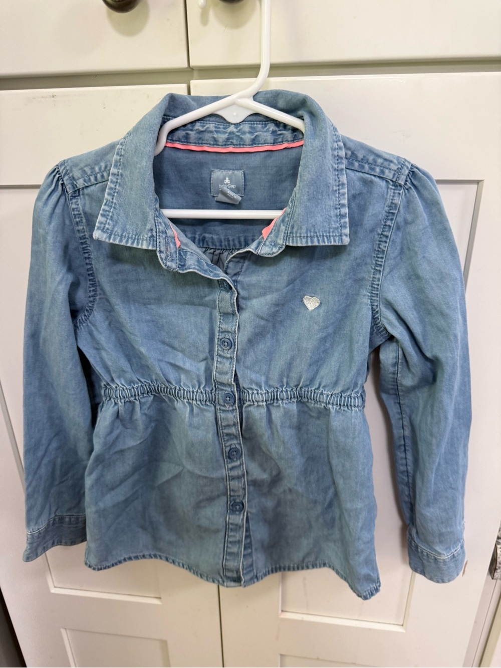 GAP Light Blue Denim Jacket with Pink Trim
